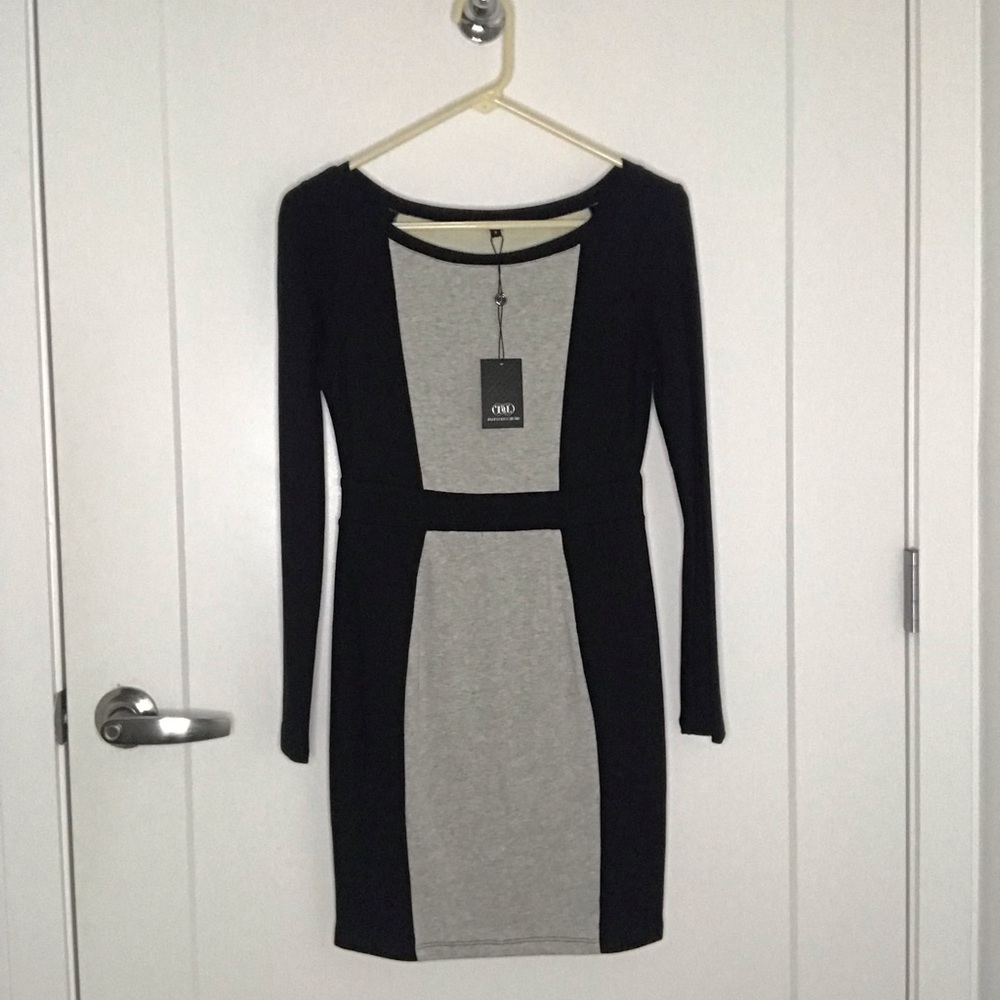 Long Sleeve Color Block Dress